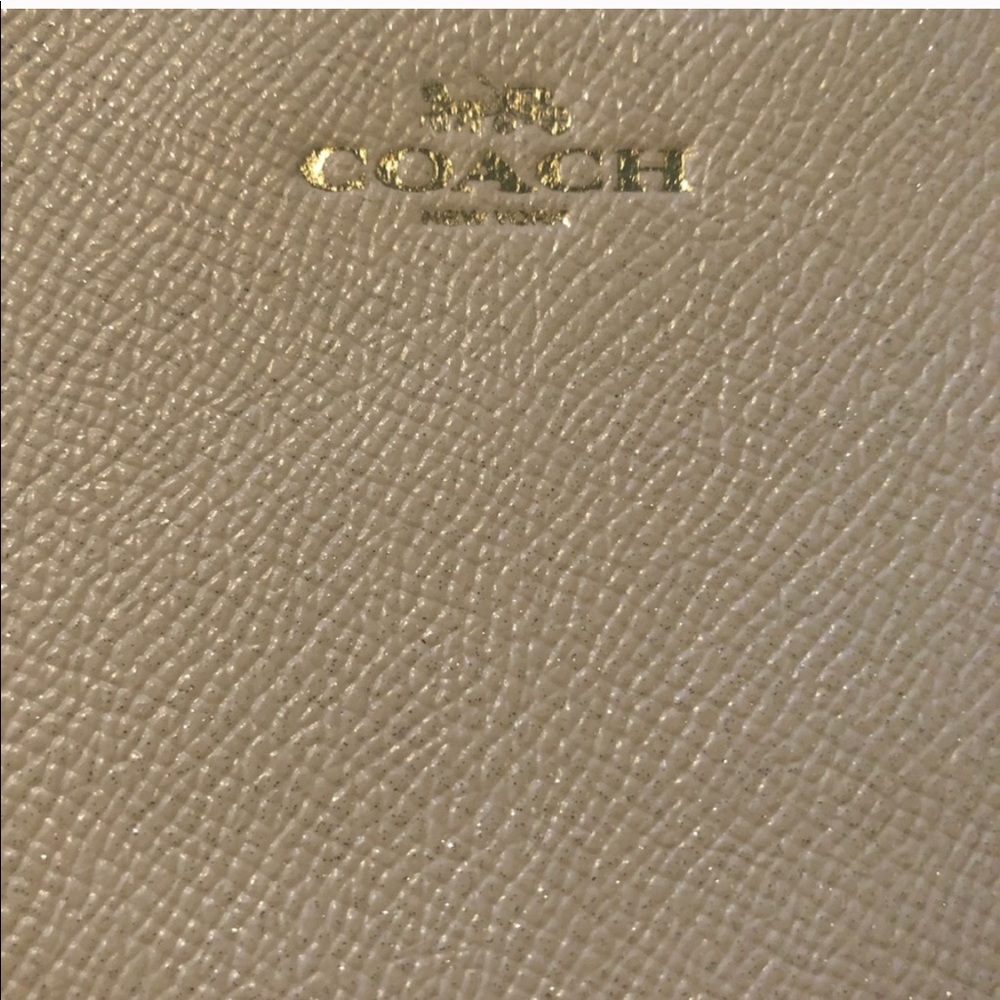 Coach Leather Glitter Corner Zip Wristlet - Picture 4 of 4